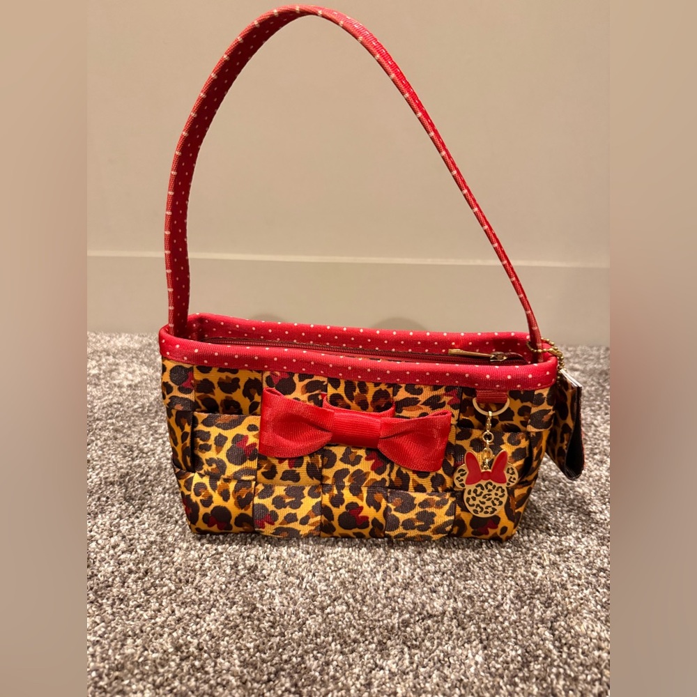 Harveys Minnie Mouse Leopard Print Bag with Red Details
